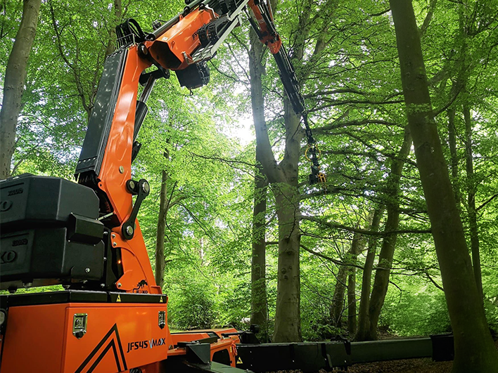 Large Jekko machine in a leafy forest